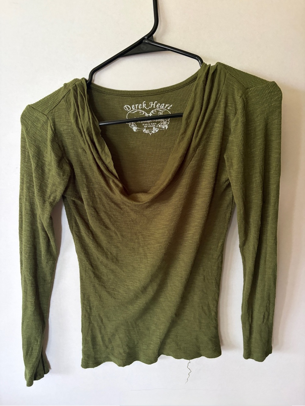 Derek Heart Olive Cowl Neck Long Sleeve Top